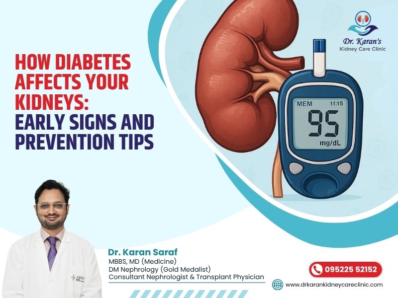 How diabetes affects your kidneys with early signs and prevention tips by Dr. Karan Saraf, Kidney Specialist in Raipur